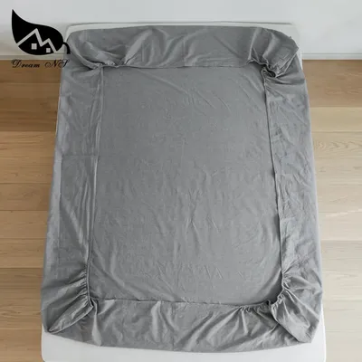 Dream NS 100% Cotton sheets Super Soft parure de lit Cool Summer Simple Water cotton light gray Fitted Sheet 120x200/180x200cm