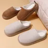 Winter Warme Flock Hausschuhe für Paar Plus Größe 36-45 Flauschigen Fell Hause Hausschuhe Frauen Warme Plüsch Indoor Schuhe frau Flip-Flops