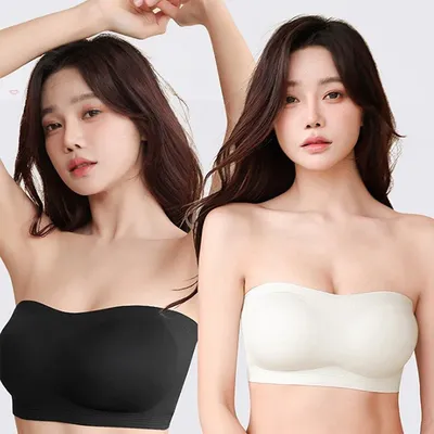 2Pcs/Set Sexy Seamless Top Bra Invisible strapless Bras Women Underwear thin Non slip Push up Bralette Wireless Female Lingerie