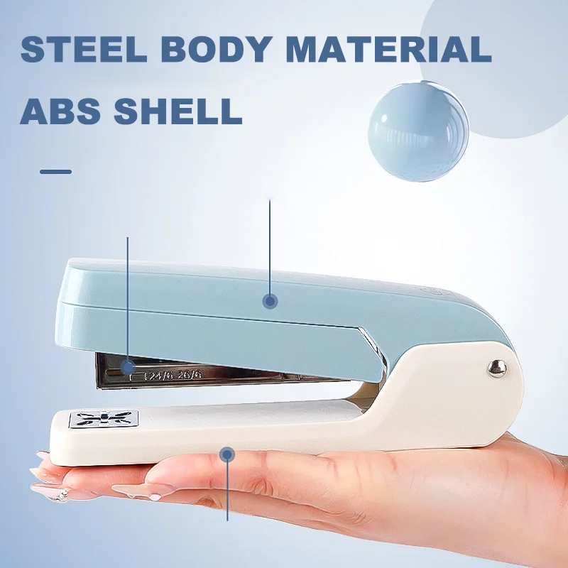 HUAJIE 360° ° Rotierender Hefter, 3 Winkel 45 ° /90 ° /Standard, passend für 24/6 und 26/6 Heftklammern, Metall+ABS, Heftklammern 25 Blatt Image