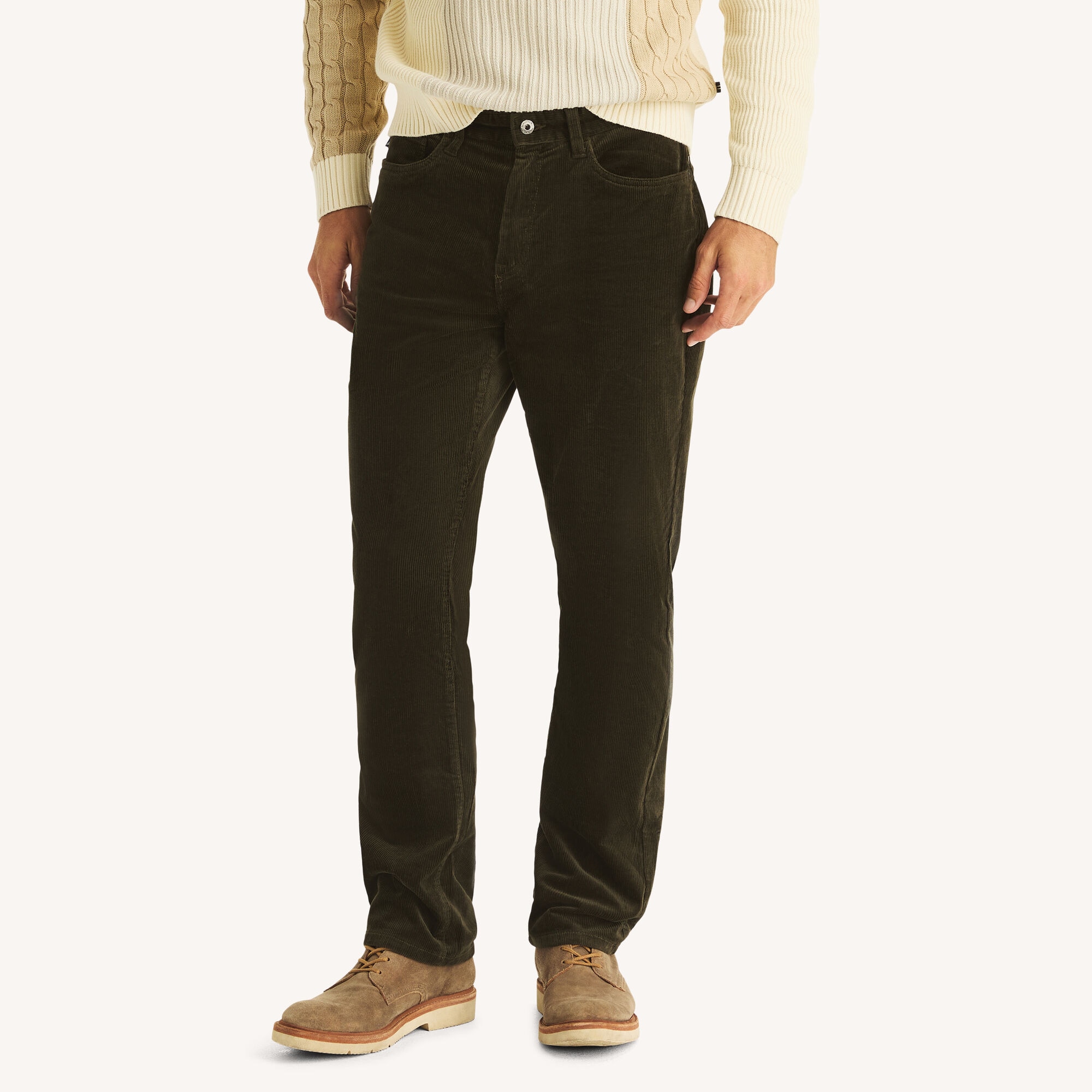 Nautica Men's Stretch Corduroy Pant 301 (Olive), 36x32