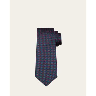 Kiton Men's Micro-Dot Silk 7-Fold Tie