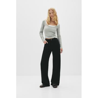 High-Waist Straight-Leg Jeans