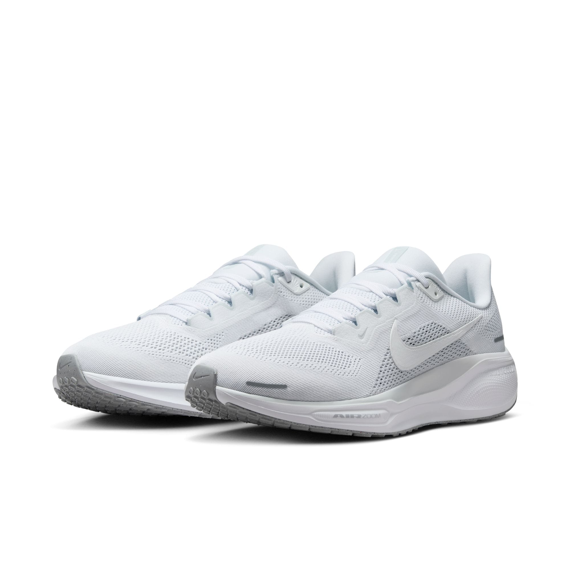 Laufschuh NIKE "AIR ZOOM PEGASUS 41", Herren, Gr. 44, silber (weiß, weiß, pure platinum), Textil, Schuhe Laufschuh