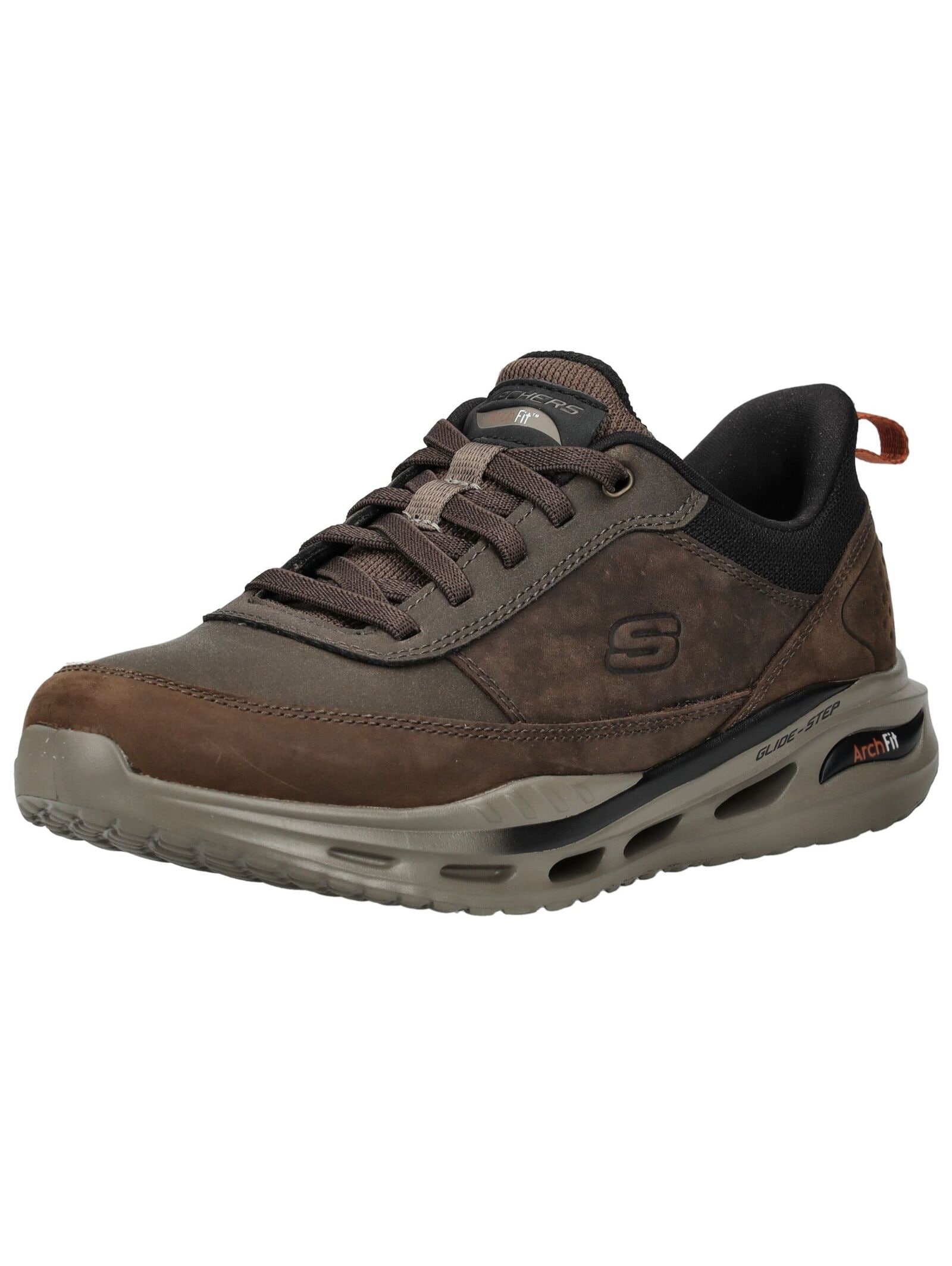 Sneaker SKECHERS "Skechers Sneaker Leder", Herren, Gr. 43, chocolate, Leder, Schuhe
