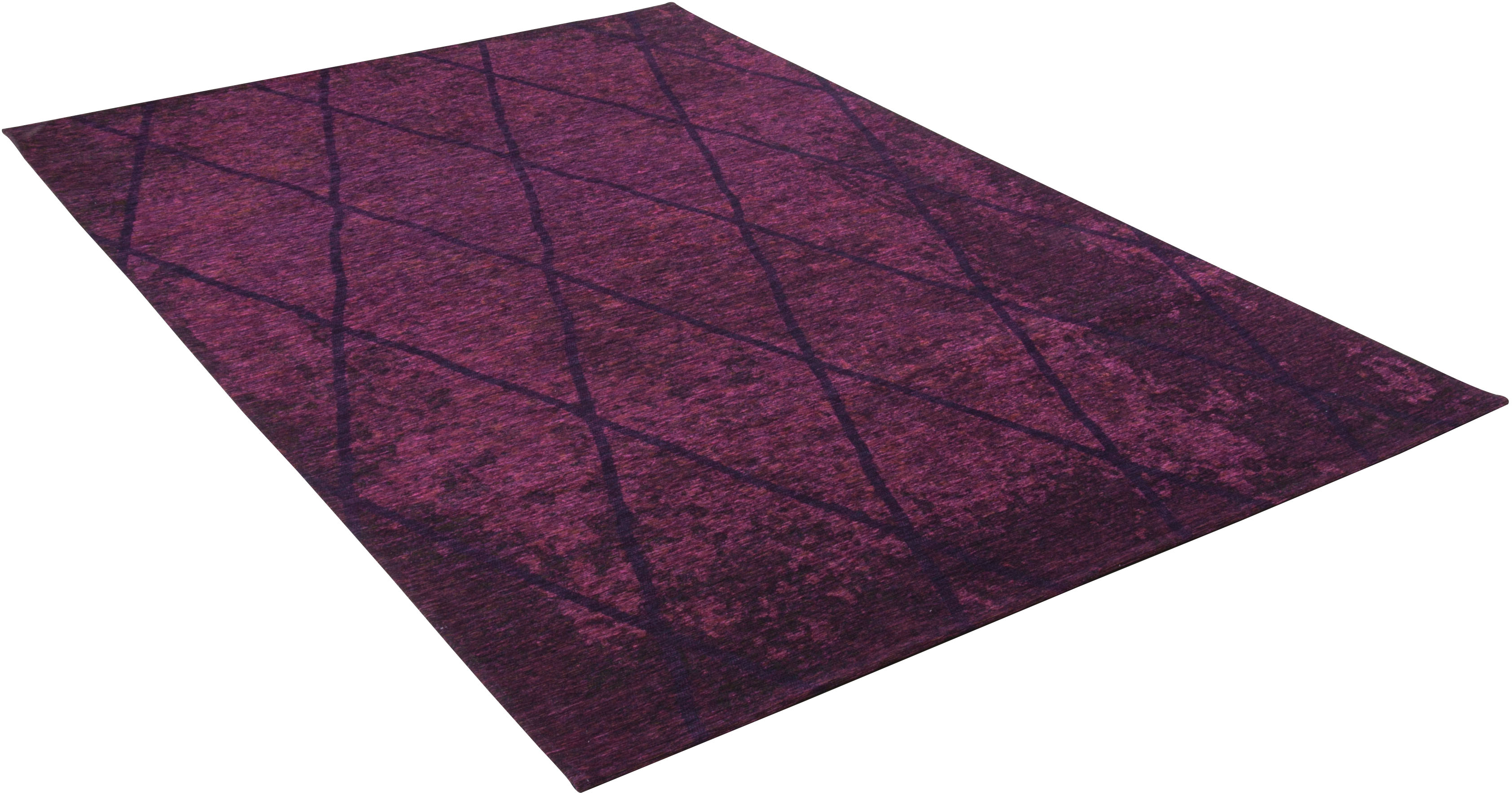 Teppich TOM TAILOR HOME "Fine Lines" Gr. 4, lila (beere), B:155 H:5 L:230, Wolle, Teppiche, Flachgewebe, Rauten Design, ideal im Wohnzimmer & Schlafzimmer Image
