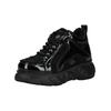 Plateausneaker BUFFALO "Buffalo Sneaker Leder/Textil", Damen, Gr. 41, schwarz (schwarz lack), Leder, Textil, casual, Schuhe