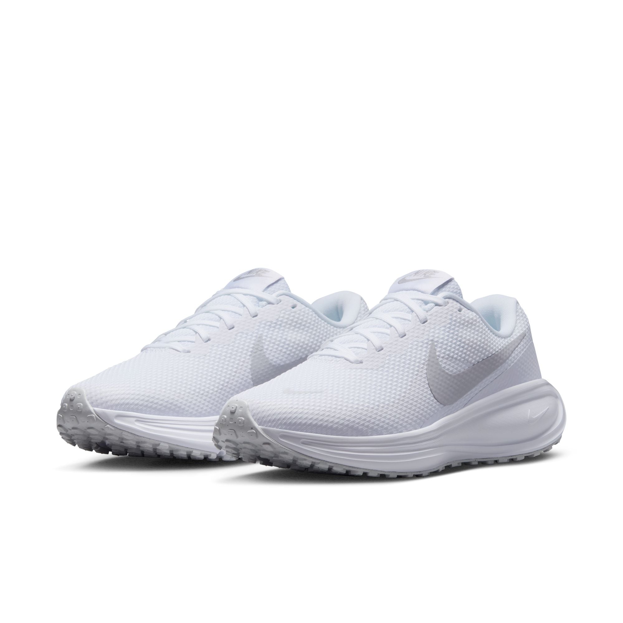 Laufschuh NIKE "W NIKE REVOLUTION 8", Damen, Gr. 38,5, silber (weiß, pure platinum), Synthetik, Textil, Schuhe Laufschuh