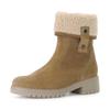 Winterboots GABOR "GENUA", Damen, Gr. 43, braun (hellbraun), Veloursleder, Textil, casual, Schuhe, Blockabsatz, Winterstiefelette, mit Reißverschluss, G-Weite