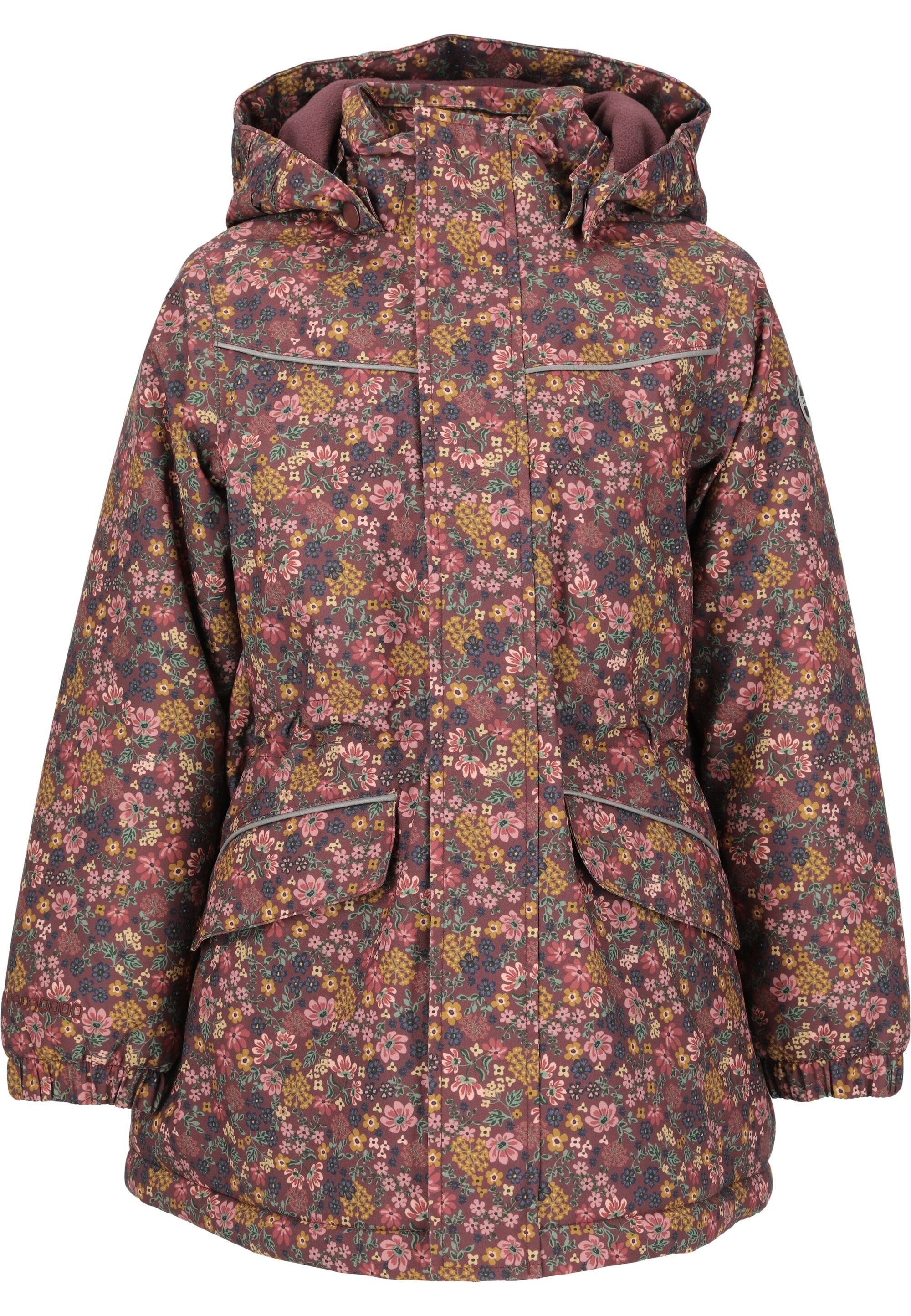 Outdoorjacke ZIGZAG "Angelina V2", Kinder, Gr. 116, braun (braun, lila), 100% Polyester, bedruckt, normal, ohne Ausschnitt, Jacken, mit wasserdichter Membran Image