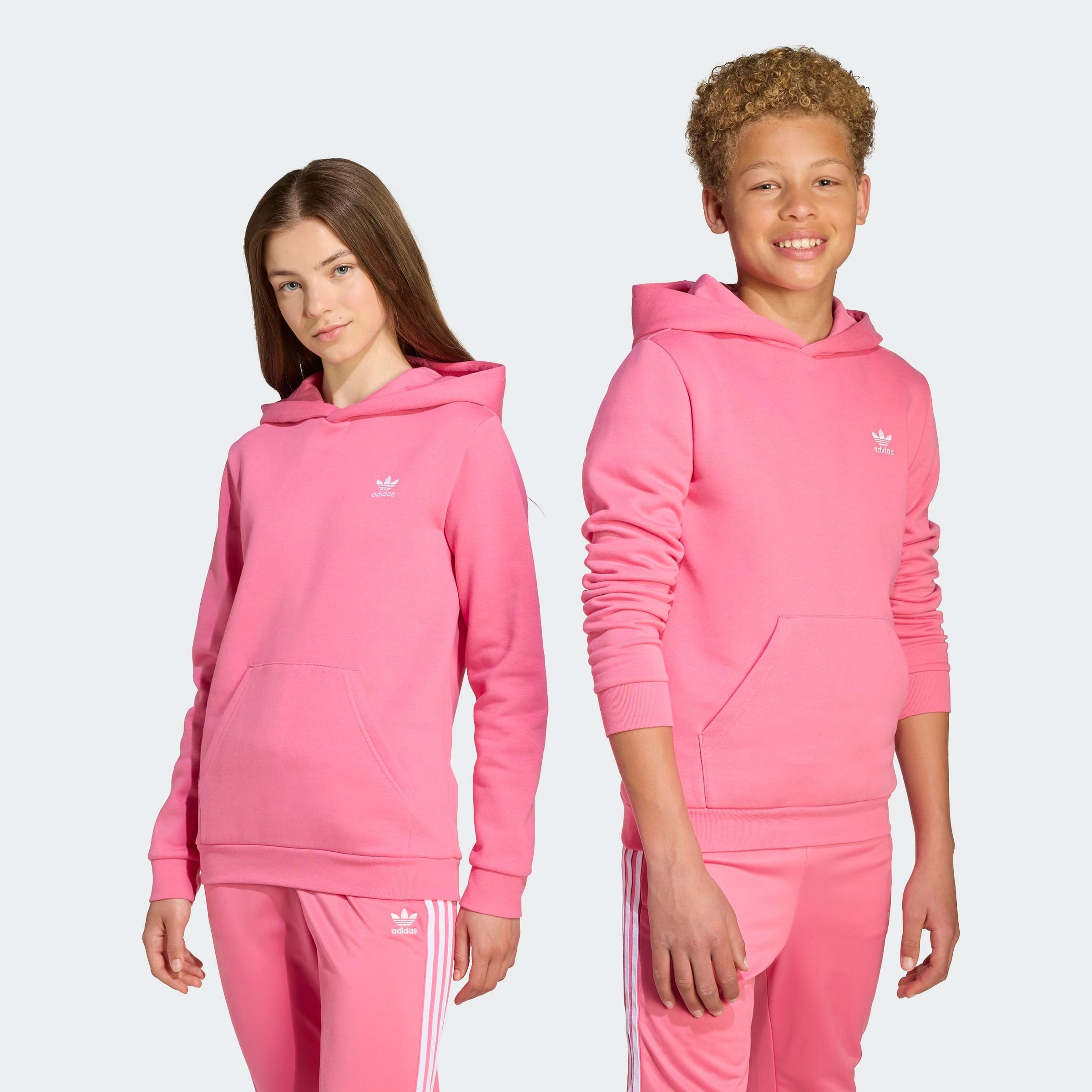 Kapuzensweatshirt ADIDAS ORIGINALS "HOODIE", Kinder, Gr. 134, pink (pink fusion), Obermaterial: 70% Baumwolle, 30% Polyester, Sweatshirts Image