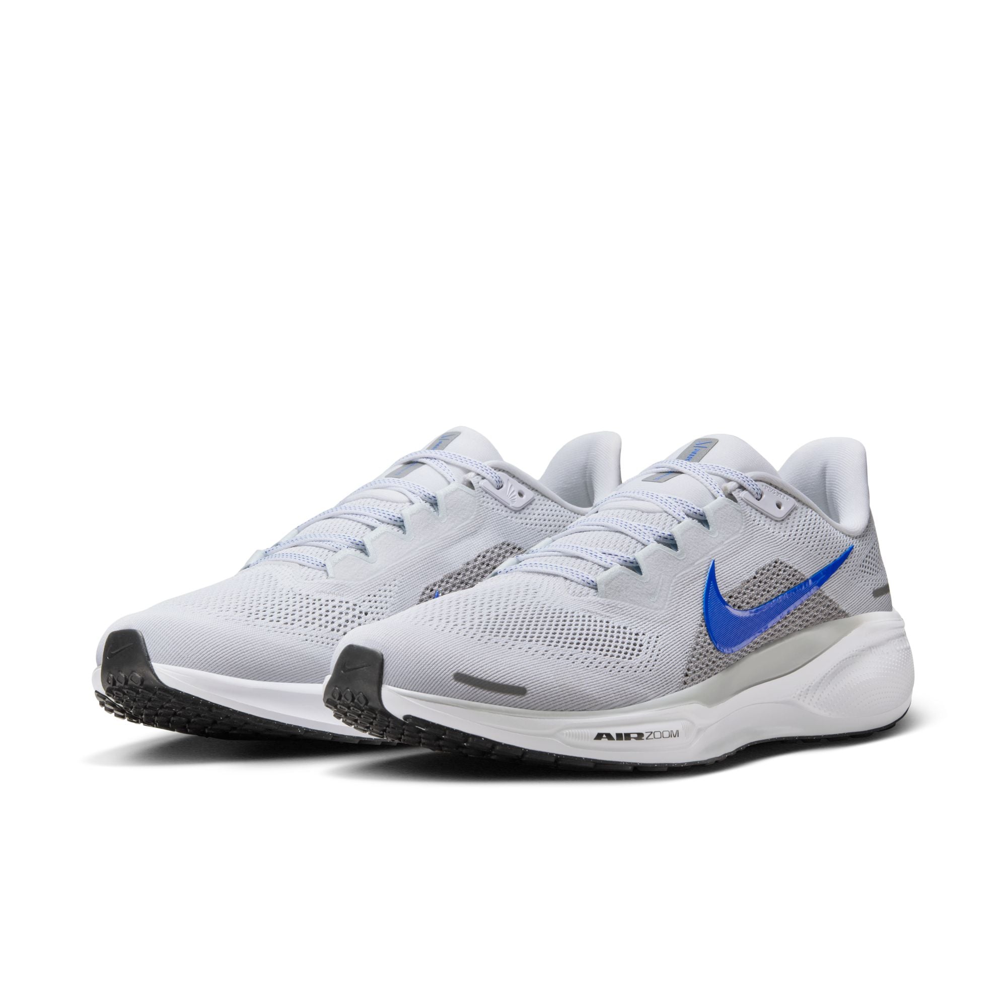 Laufschuh NIKE "AIR ZOOM PEGASUS 41", Herren, Gr. 46, silber (weiß, racer blau, wolf grau, pure platinum), Textil, Schuhe Laufschuh