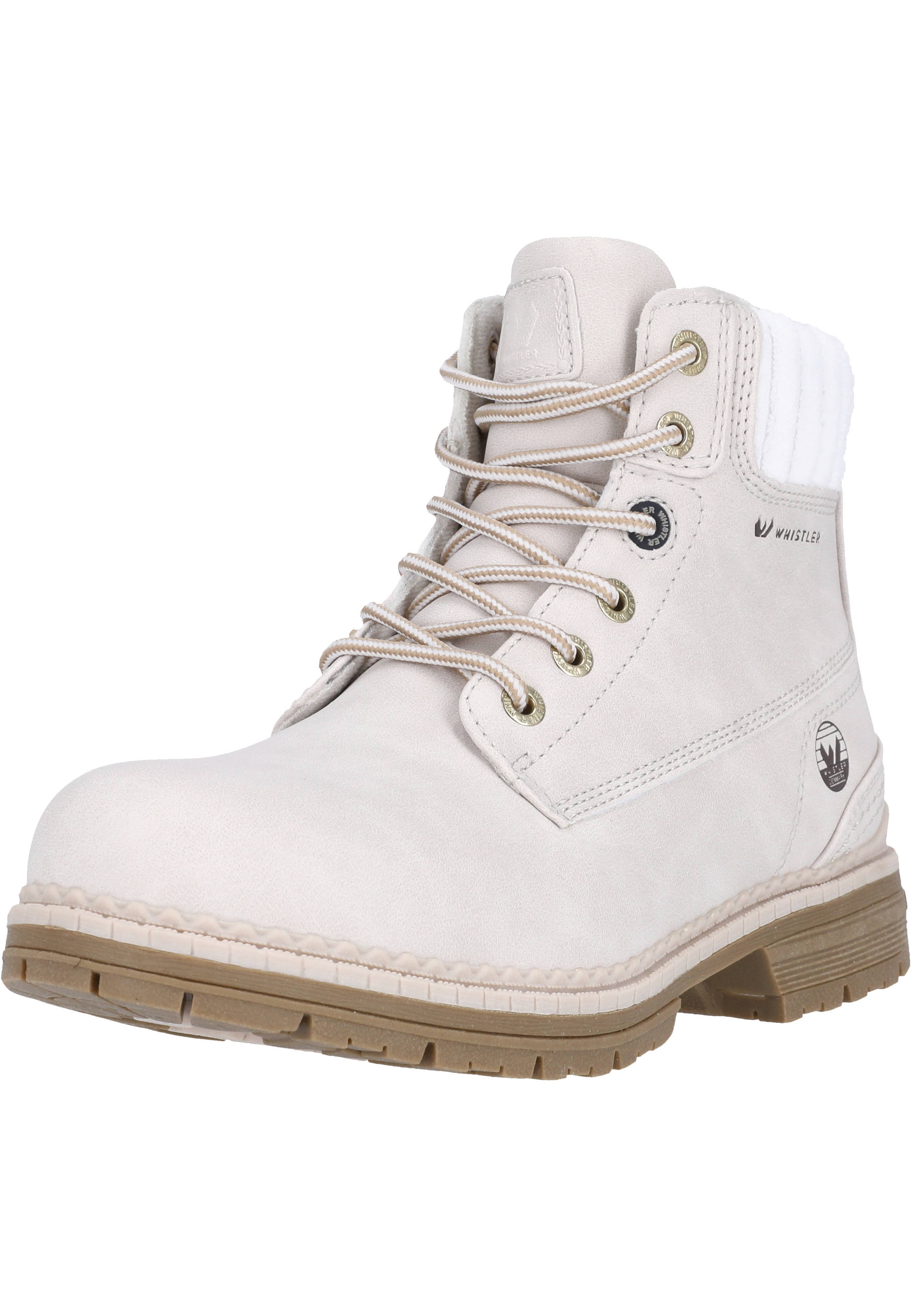 Stiefel WHISTLER "Lasti", Damen, Gr. 40, weiß (altweiß), Synthetik, Schuhe Stiefel, mit Schnürung und Allwetterprofil