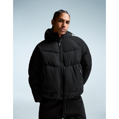 Bershka Hooded Puffer Jacket Men M Black