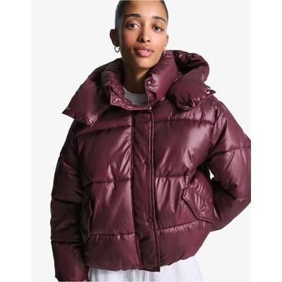 Bershka Water-Repellent & Thermal Insulation Puffer Jacket Women L Burgundy