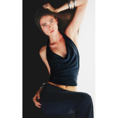 Bershka Halter Top With Cowl Neckline Women S Navy