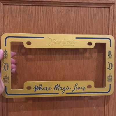 Disney Wall Decor | Disneyland License Plate Frame Metal | Color: Gold | Size: Os