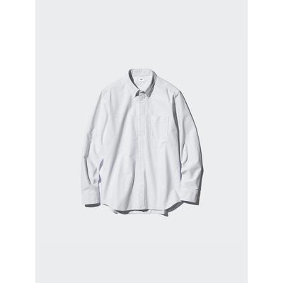 Uniqlo - Oxford Shirt (stripe, Slim Fit) - Grey - 3XL