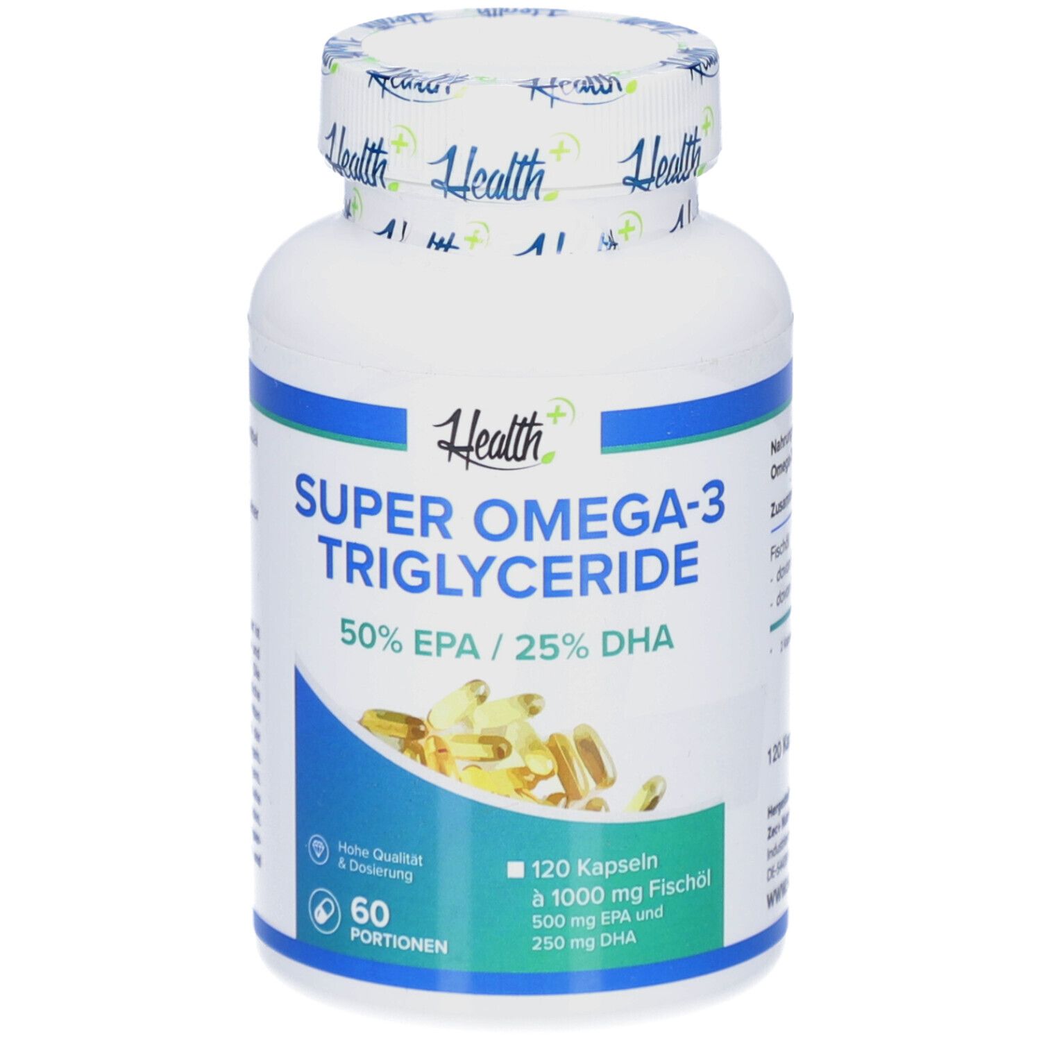 Health+ Super Omega 3 Triglyceride (120 Caps) Unflavoured 120 St Kapseln