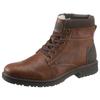 Schnürboots RIEKER, Herren, Gr. 40, braun (cognac, dunkelbraun), Lederimitat, Textil, elegant, Schuhe Schnürboots Winterboots, mit wärmendem Schurwollfutter