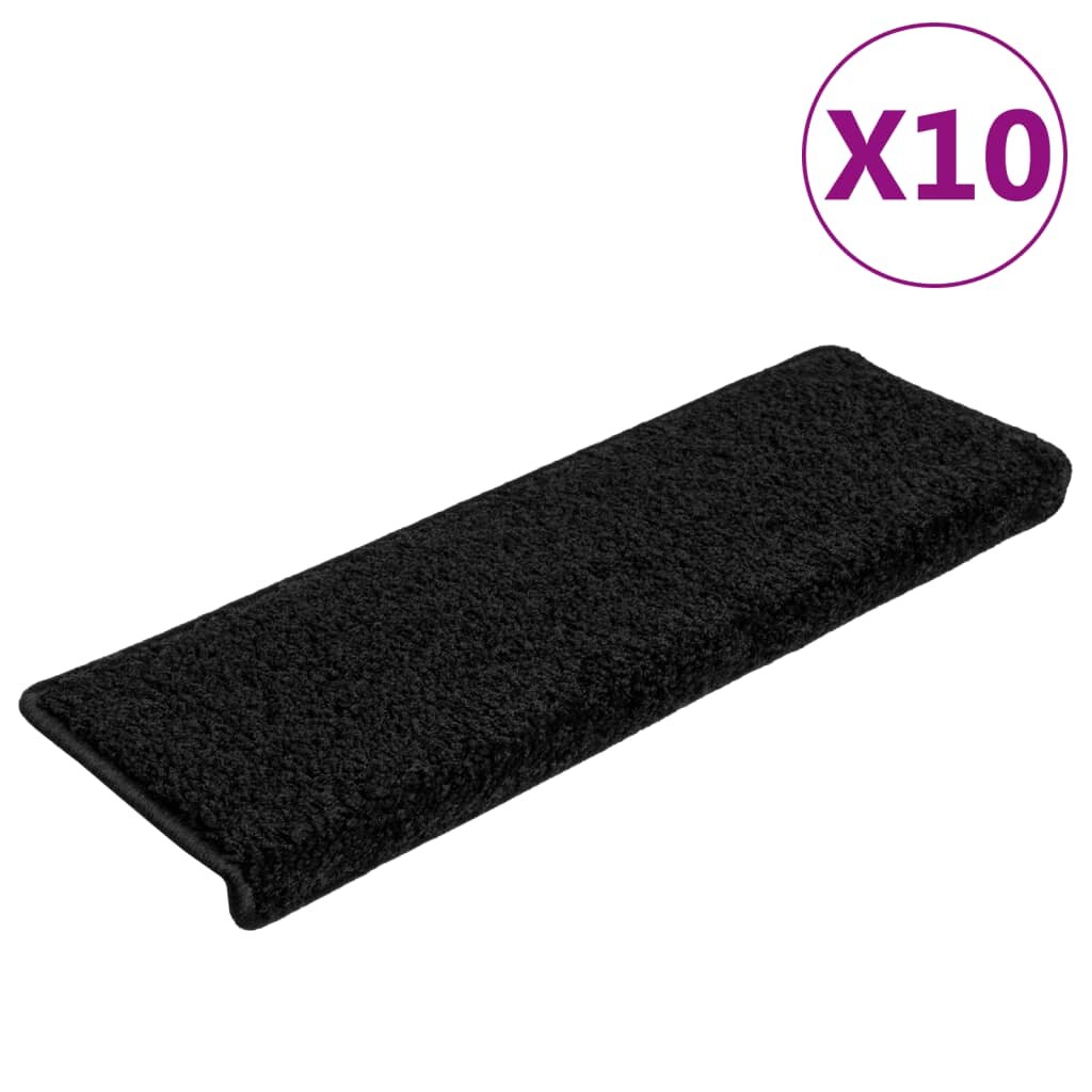 vidaXL Stufenmatten 10 Stk. 65x21x4 cm Schwarz Rechteckiger Rand Image