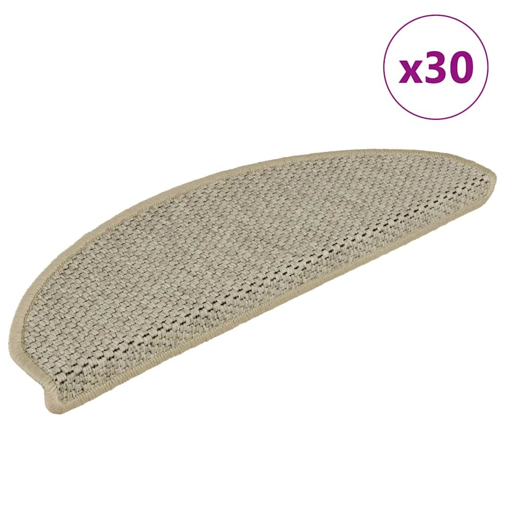 vidaXL Stufenmatten Selbstklebend Sisal-Optik 30Stk 65x21x4cm Hellgrün Image