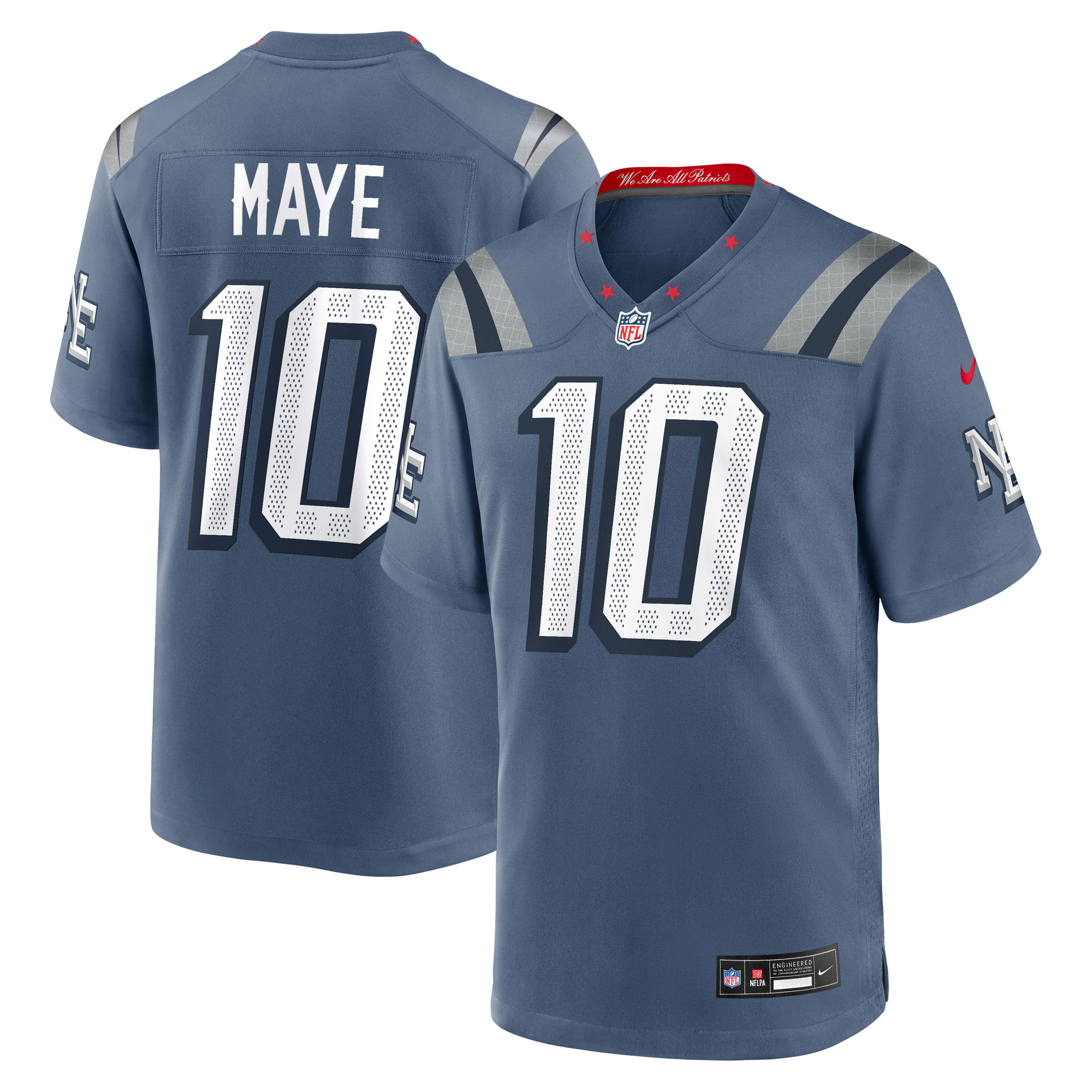 New England Patriots Nike Game Rivalry Trikot - Marineblau - Drake Maye - Herren Image