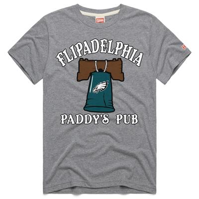 Unisex Hommage Grau Philadelphia Eagles x Es ist immer sonnig in Philadelphia Flipadelphia Paddy's Pub Tri-Blend T-Shirt Image