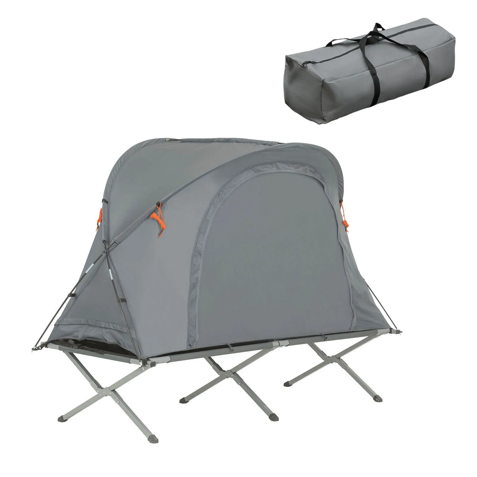 SoBuy OGS60-HG Survival-Zelt Feldbett Feldbett 4 in1 Camping Set mit Schlafsack Matratze und Zubehör Zelt 1 Person Image