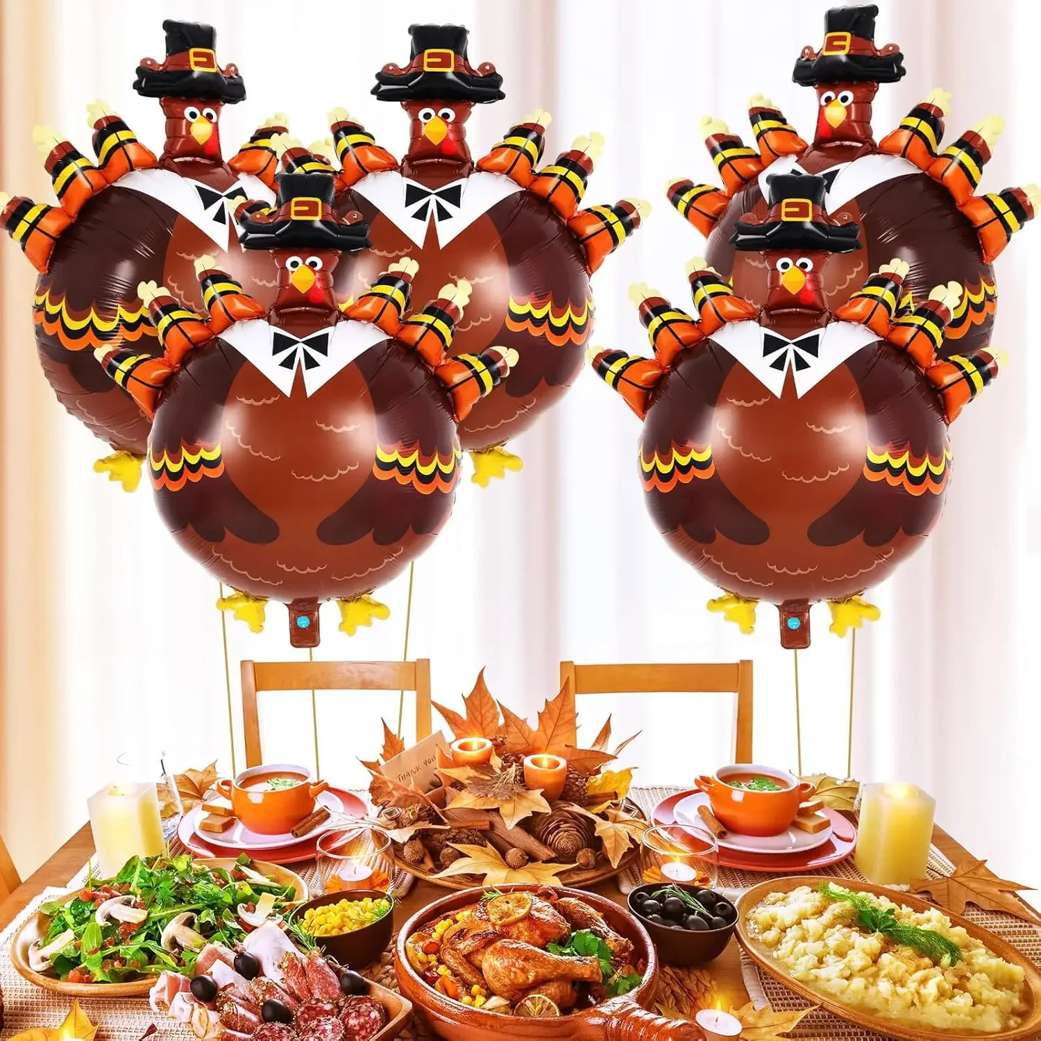 6 stücke Große Türkei Geformt Ballon Thanksgiving Party Herbst Ernte Festival Hause Einkaufszentrum Dekoration Ballon Party Liefert Image