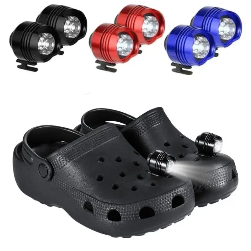 Waterproof Shoe Light Outdoor Camping Charms Adult Kids Shoe Decoration Lighting Led Headlights for Night Rides Walks Dog Walk