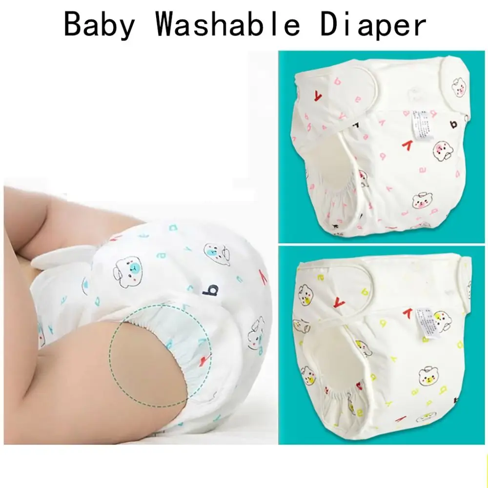 Praktische, waschbare Babywindel für 0–12 Monate, verstellbare, auslaufsichere Stoffwindeln, S, M, L, 3–15 kg, Windelhose für Neugeborene und Kinder Image
