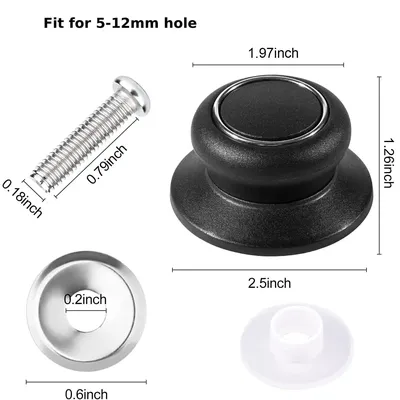 2Pcs Replacement Knob Handle For Glass Lid Knob Handle Stainless Steel Pot Pan Cover Cookware Handle Accessories Kitchen Tools