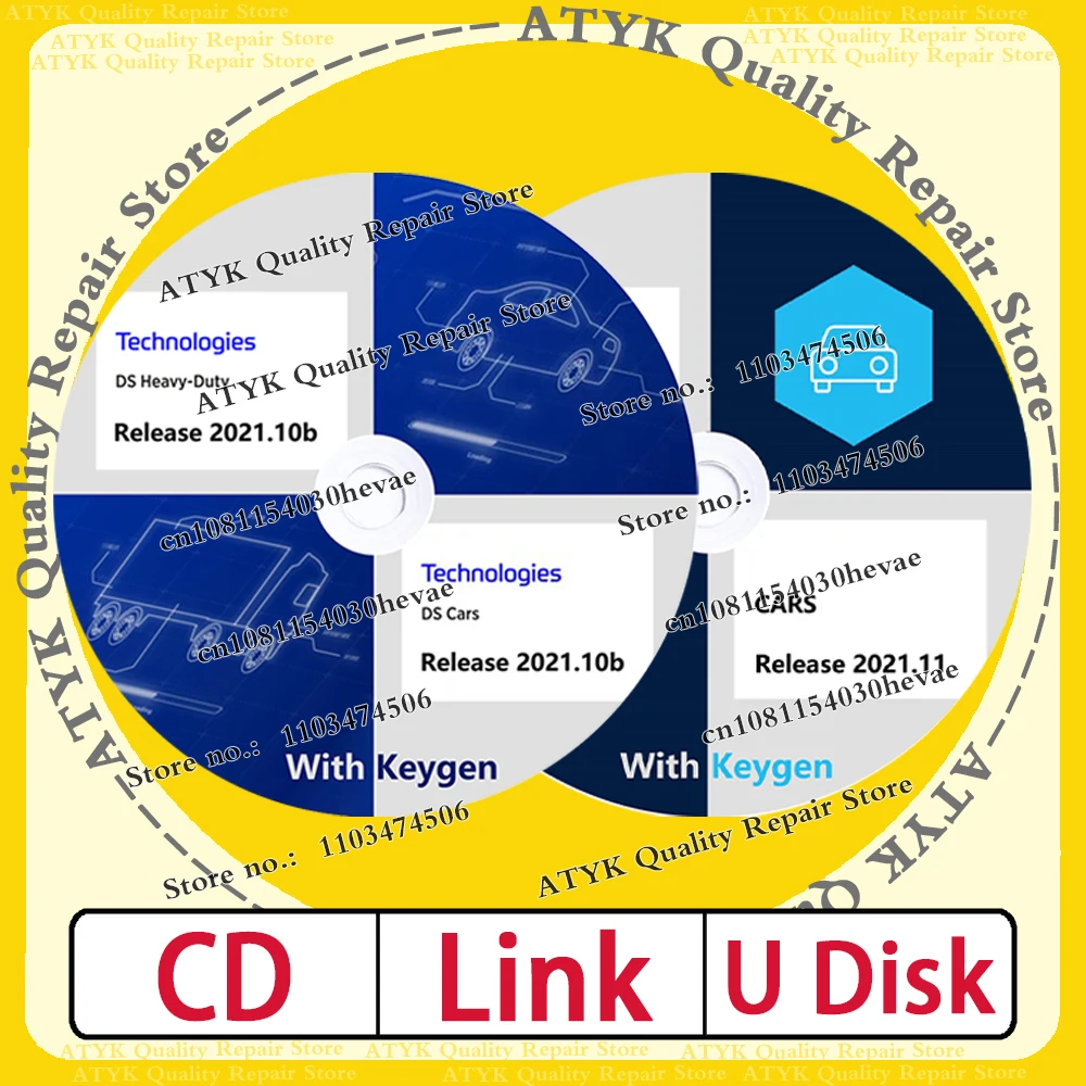 Autosoftware 2021.10b Diagnose für Autos LKW 2021.11 mit Keygen Autoelektronik Kfz-Werkzeuge Codeleser OBD2 NEU VCI Image