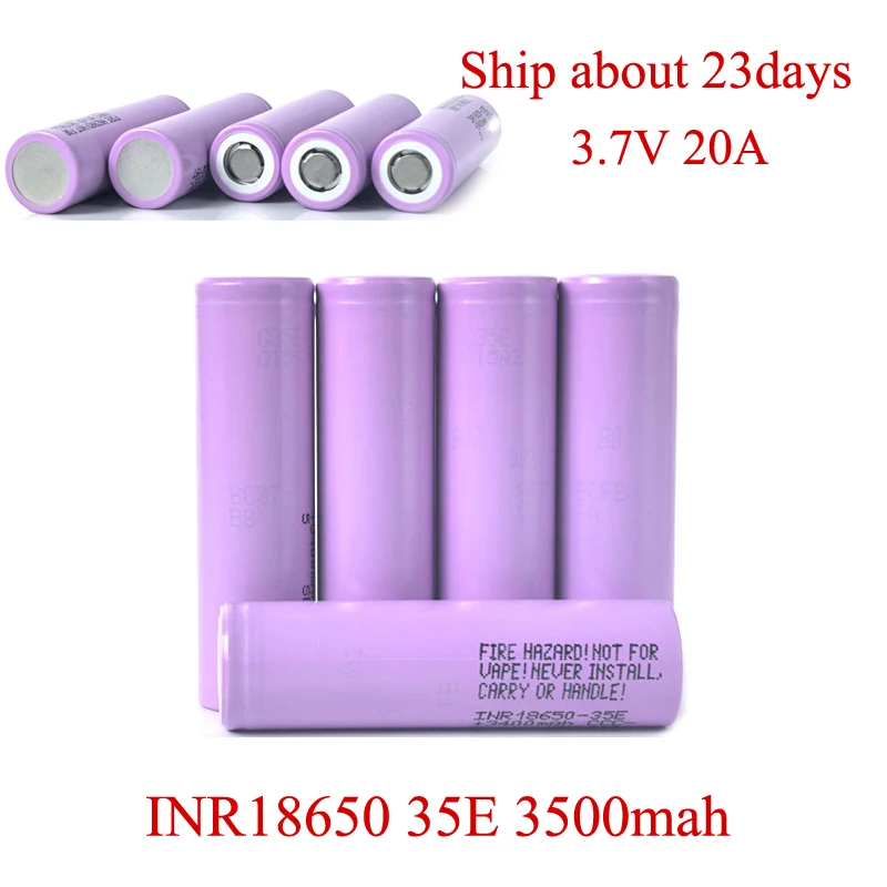 Original Made in Korea 18650 35E Batterie 3,7 V 3500 mah 20A Entladung Wiederaufladbare Lithium-Batterien Ersatz Externe Batterie Image