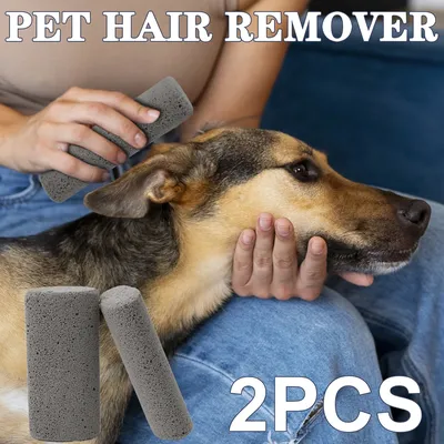 Pet Hair Remover Brush 2 Pack Clean Cat Dog Hair Remove Pumice Stone for Carpet, Car, Bedding, Clothing
