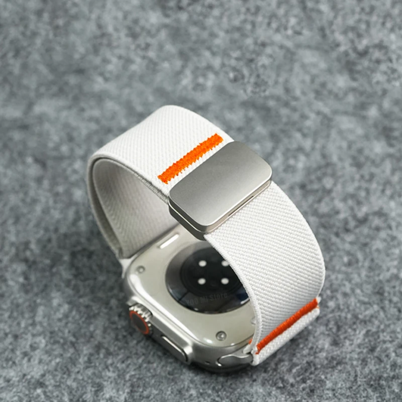 Nylonschlaufe für Apple Watch Ultra 2 Band 49 mm 44 mm 46 mm 42 mm 45 mm Magnetarmband Correa IWatch Serie 10 9 8 7 6 5 3 SE-Armbänder Image