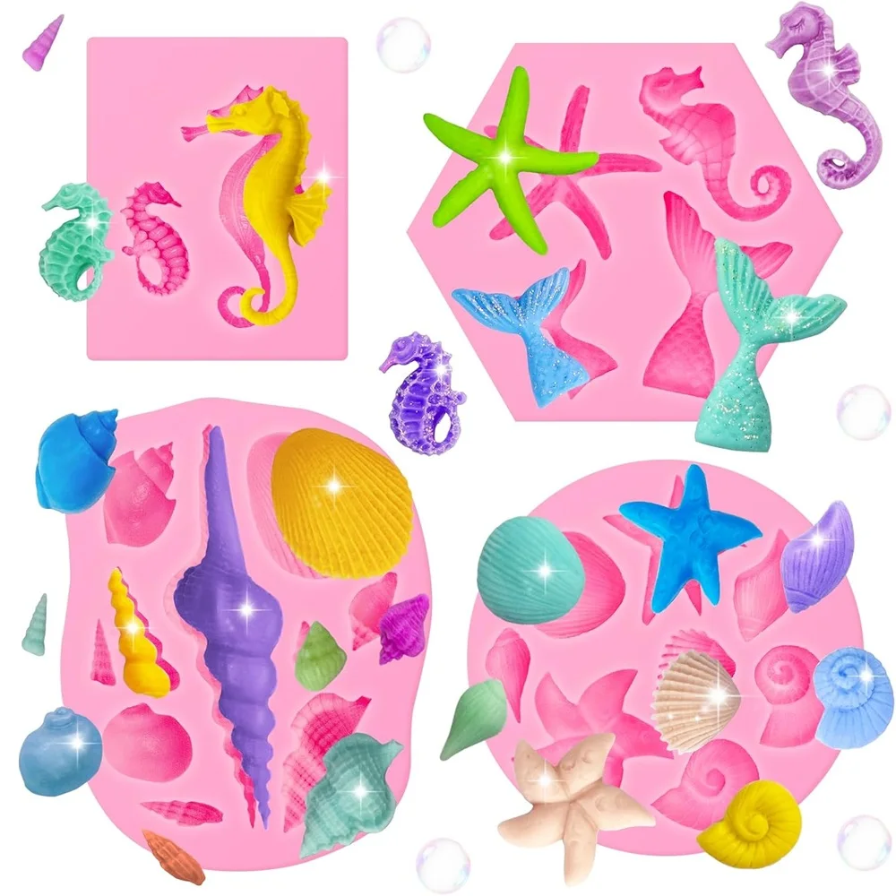 3D Marine Serie Silikone Form Pilz Muschel Form Pilz Kuchen Schokolade Süßigkeiten Gelee Dekoration Werkzeug DIY Backen Ton Süßigkeiten Formen Image
