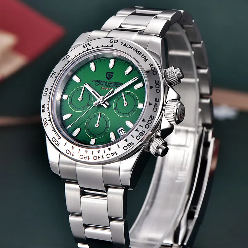 PAGANI DESIGN 2025 Neue 40 mm Herrenuhr Multifunktionale VK63 Quarz Chronograph Saphir Edelstahl Wasserdichte Uhr für Herren Image