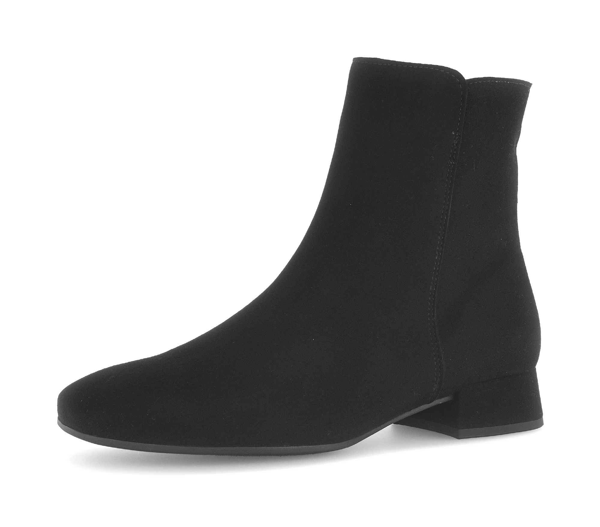 Stiefelette GABOR, Damen, Gr. 38,5, schwarz, Ziegenveloursleder, unifarben, Schuhe, Blockabsatz, Boots, Businessschuh mit Best Fitting und G-Weite, Topseller