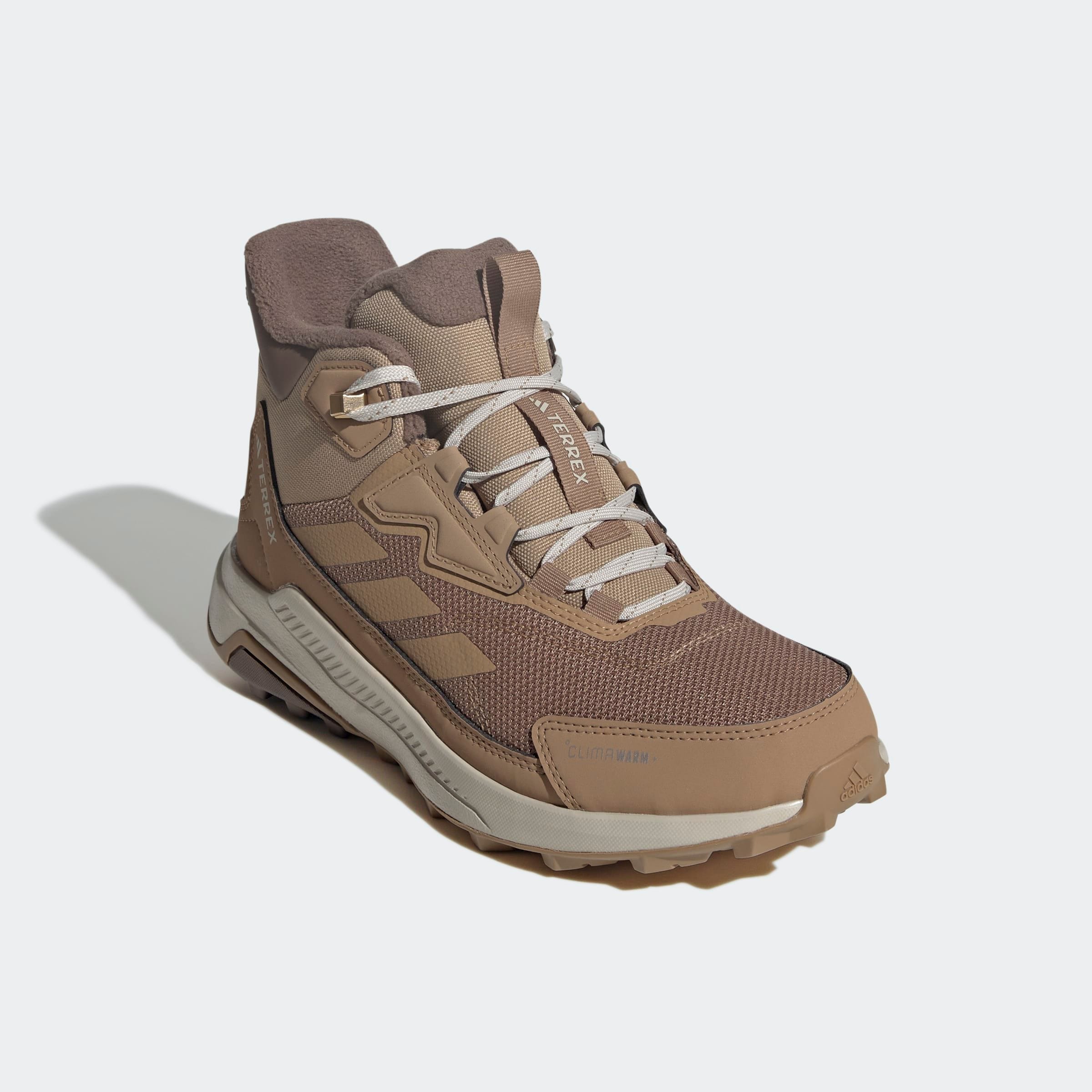 Winterstiefel ADIDAS TERREX "TERREX ANYLANDER CLIMAWARM+", Damen, Gr. 41, cardboard, cardboard, earth strata, Synthetik, Textil, Schuhe Winterstiefel, wärmend, Topseller