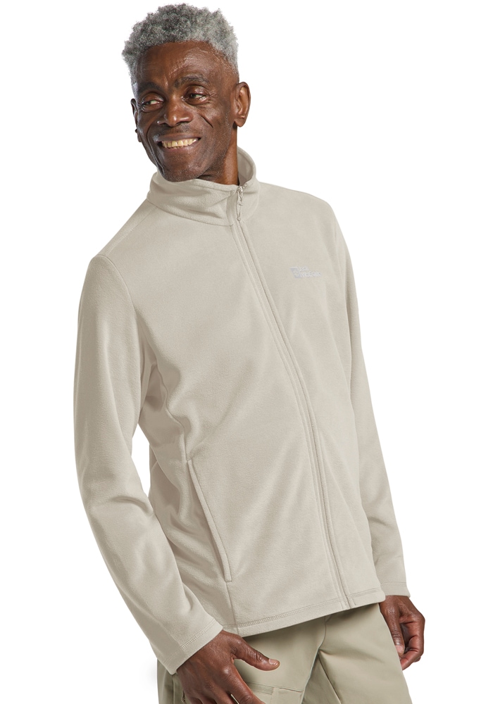 Fleecejacke JACK WOLFSKIN "TAUNUS FZ M", Herren, Gr. S (48), beige (palesand), Obermaterial: 100% Polyester; Futter: 100% Polyester, Jacken Fleecejacke
