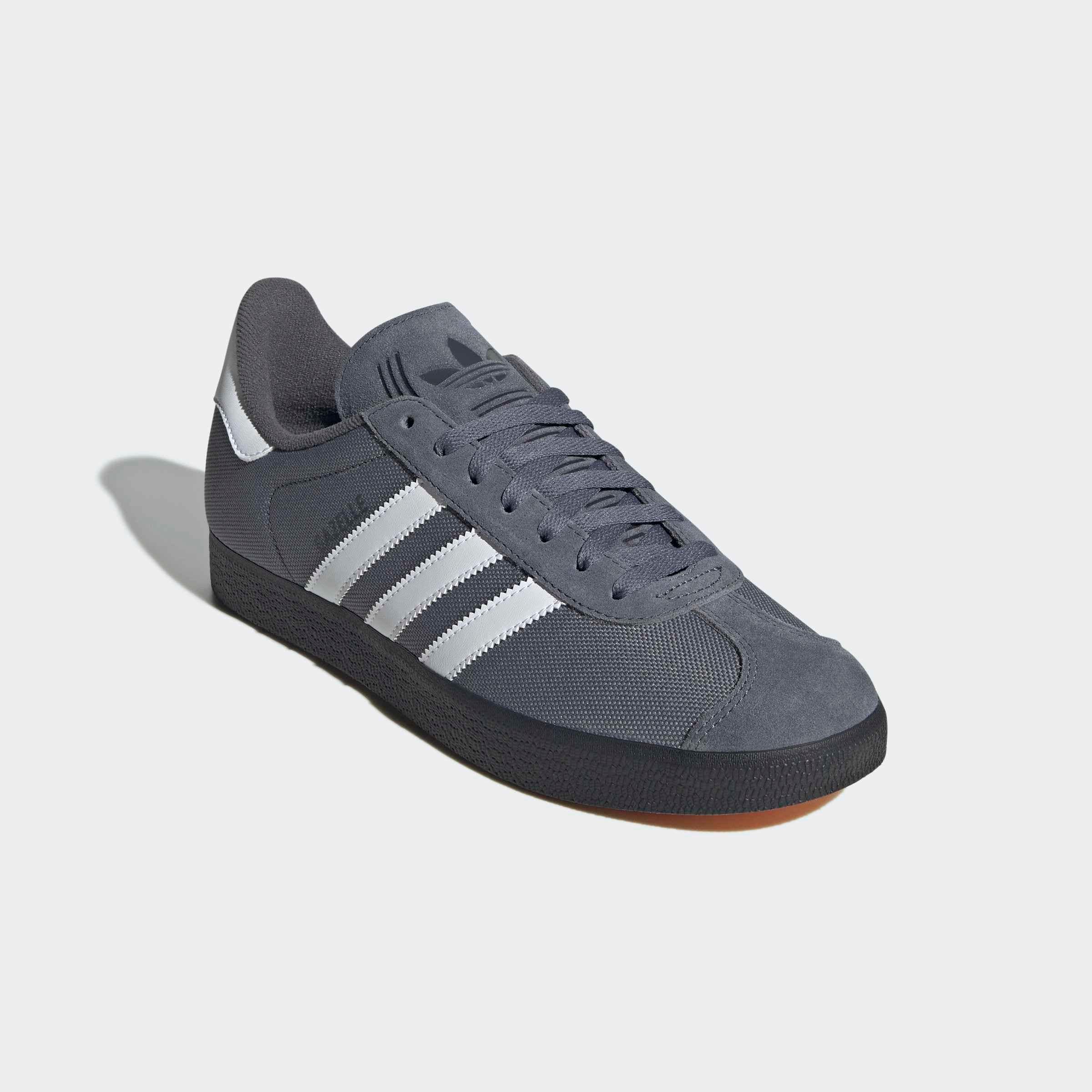Sneaker ADIDAS ORIGINALS "GAZELLE", Gr. 45, onix, cloud weiß, carbon, Leder, Textil, Sportlich, Schuhe