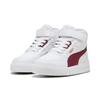 Sneaker PUMA "SHUFFLE DOWNTOWN MID AC+ PS", Gr. 28, puma weiß, team regal rot, puma gold, Synthetik, sportlich, Schuhe