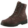 Schnürstiefelette WALDLÄUFER "H-SERENA", Damen, Gr. 5,5 (38,5), braun (dunkelbraun), Veloursleder, unifarben, klassisch, Schuhe, Schnürboots, Profilsohle, Blockabsatz, in Komfortweite H (= sehr weit)