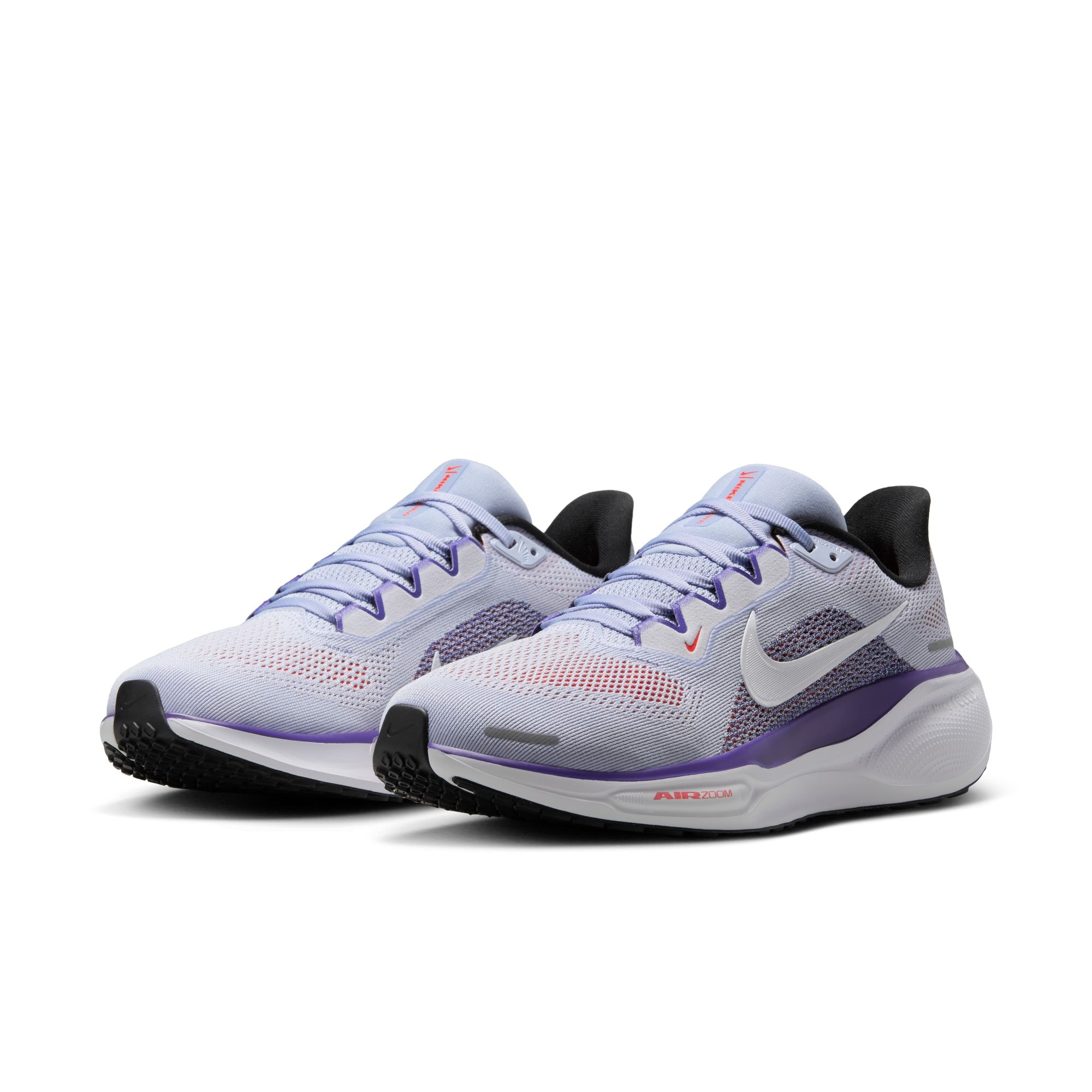 Laufschuh NIKE "W AIR ZOOM PEGASUS 41", Gr. 38,5, lila (ghost, weiß, court lila, bright crimson), Textil, Schuhe