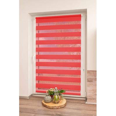 Doppelrollo K-HOME "Maringa Klemmfix" Gr. 29, rot, B:50cm H:200cm, Polyester, Rollos Image