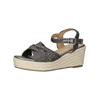 Keilsandalette BULLBOXER "Bullboxer Sandalen Lederimitat/Textil", Damen, Gr. 38, grau, Lederimitat, Textil, casual, Schuhe