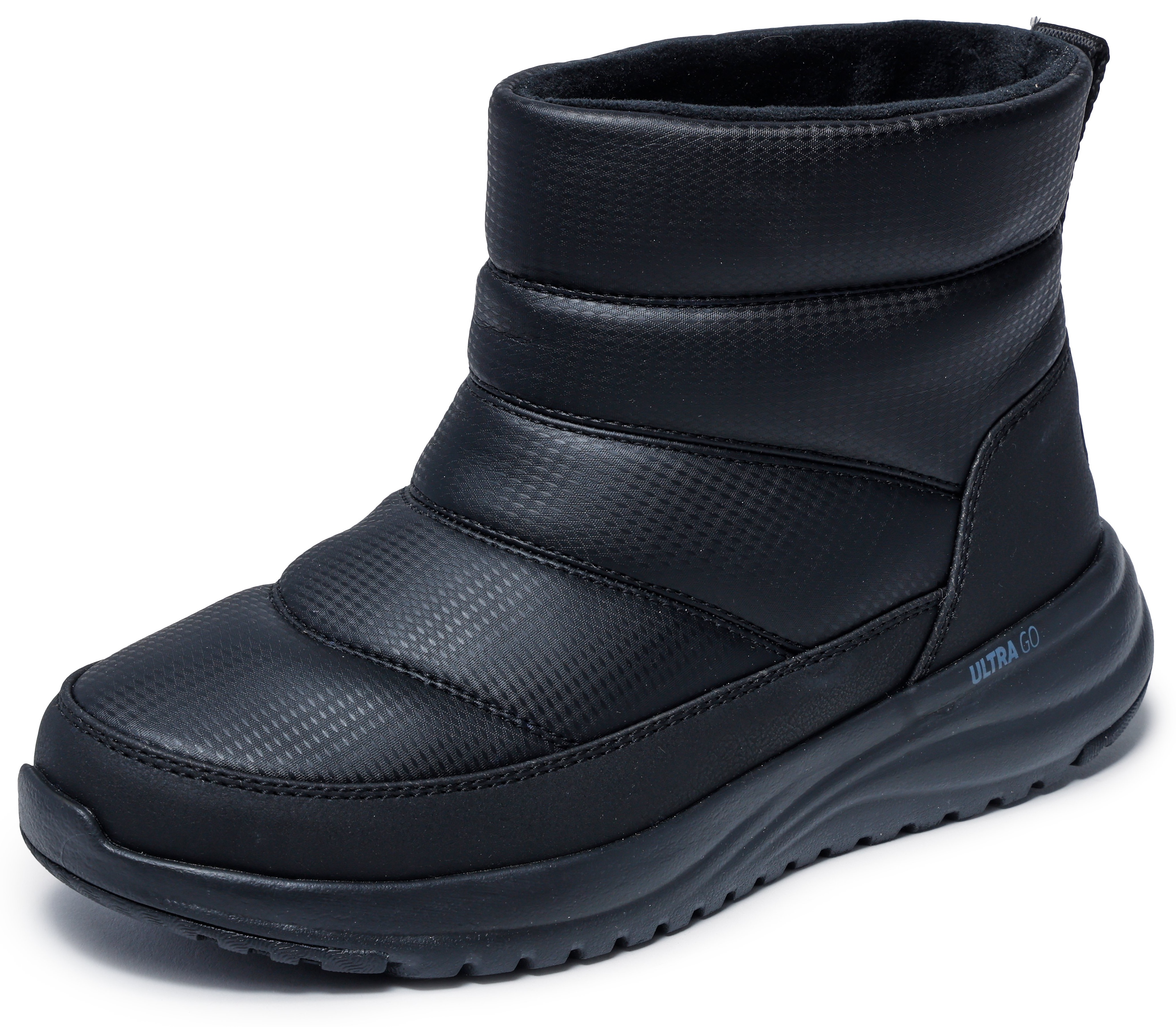 Winterboots SKECHERS "ON-THE-GO STELLAR", Damen, Gr. 40, schwarz, uni, Lederimitat, Schuhe Winterboots, Snowboots mit gestepptem Schaft