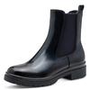Chelseaboots TAMARIS, Damen, Gr. 42, blau (navy, lack), Lacksynthetik, unifarben, casual, Schuhe, Blockabsatz, Basic, Stiefelette in veganer Verarbeitung